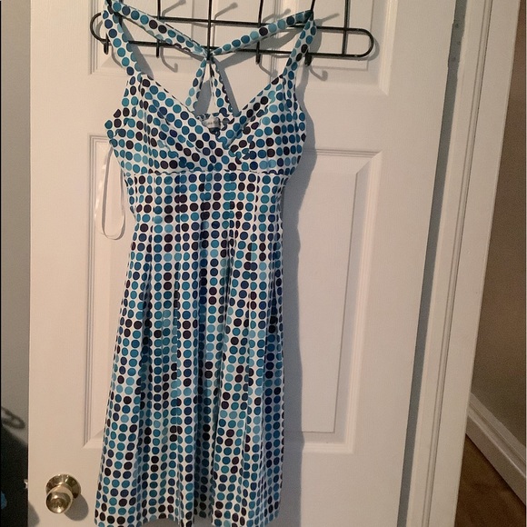 Calvin Klein white & Blue Polka Dot Dress 👗 - Picture 2 of 6